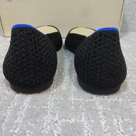 Rothys The Point Black Honeycomb Pointed Toe Slip on Flat Shoes Multiple Sizes - Picture 5 of 14